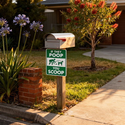 “If They Poop, You Scoop” | Dog Poop Sign | Lawn & Order Co.