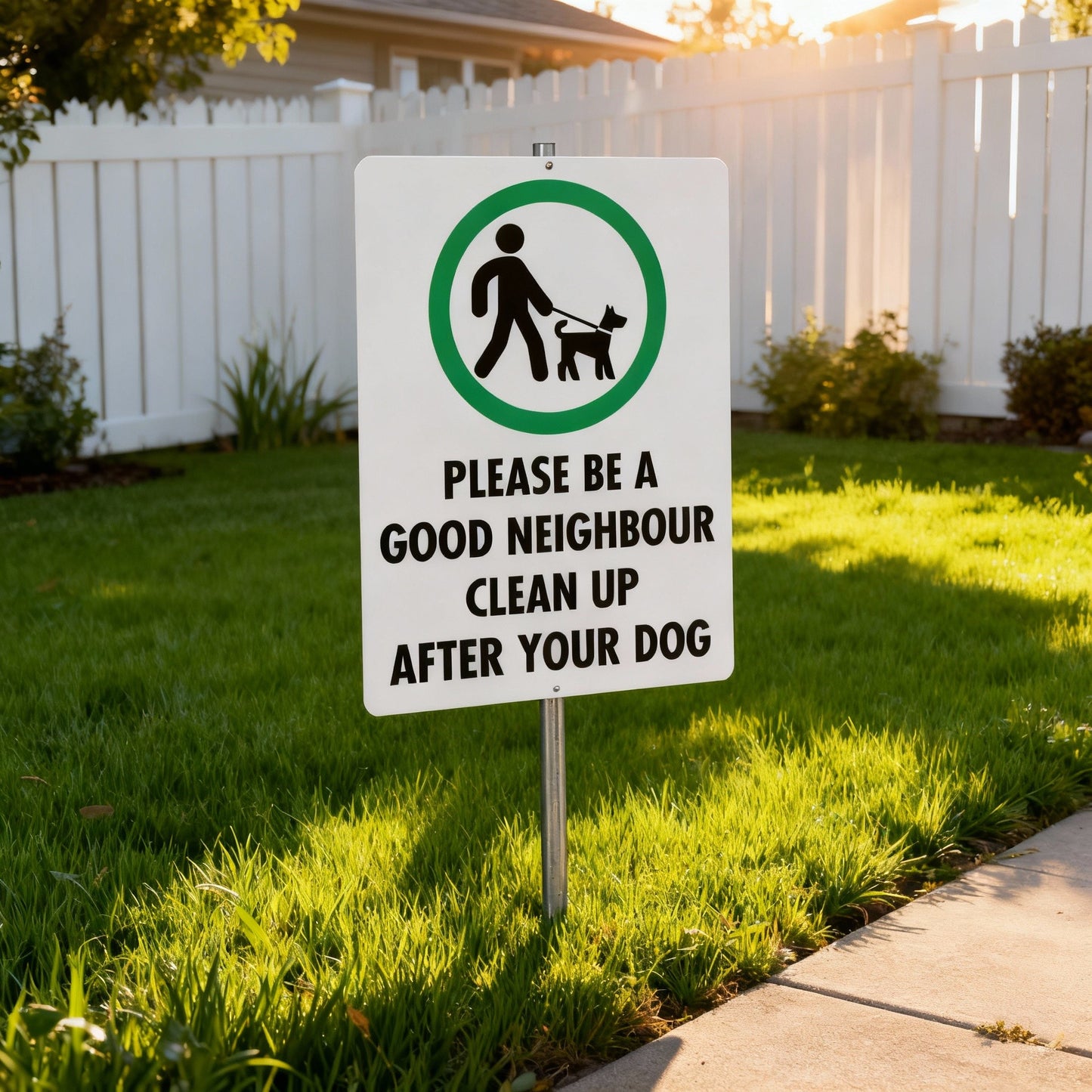 Good Neighbour Dog Sign | “Please Clean Up After Your Dog” | Lawn & Order Co.