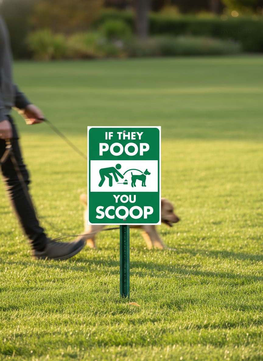 “If They Poop, You Scoop” | Dog Poop Sign | Lawn & Order Co.