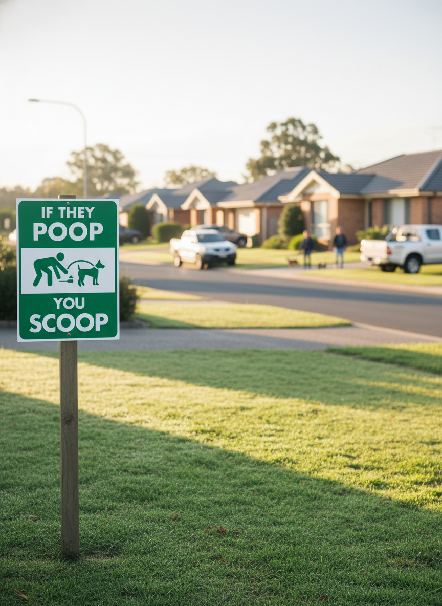 “If They Poop, You Scoop” | Dog Poop Sign | Lawn & Order Co.