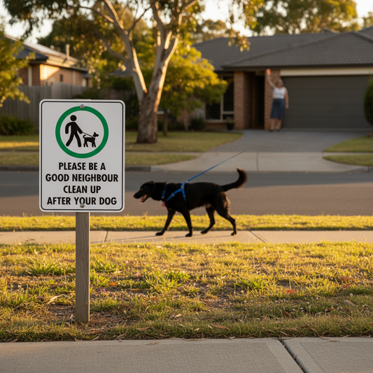 Good Neighbour Dog Sign | “Please Clean Up After Your Dog” | Lawn & Order Co.